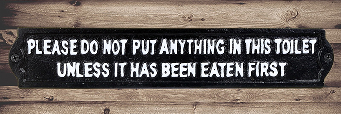 Cast Iron Sign Do Not Put Toilet